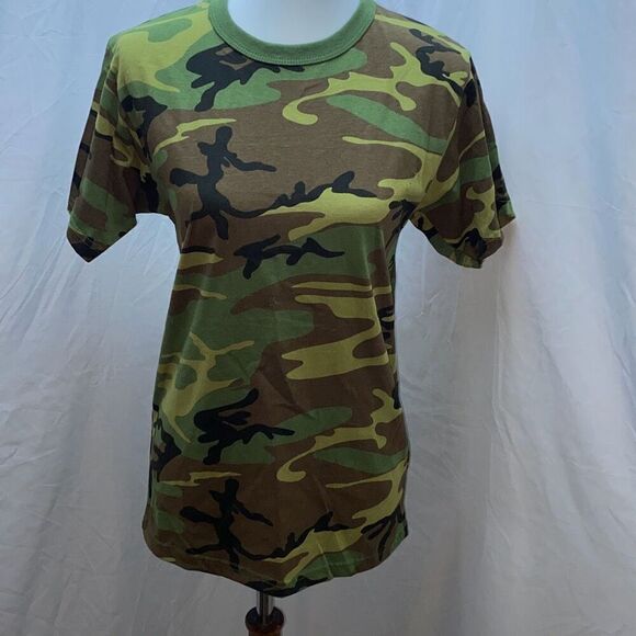 NWOT Rothco Camo t shirt Sz S crew neck green camouflage - Picture 2 of 6